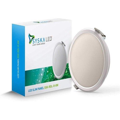 Syska Slim LED 8W Round Light  SSK-RDL-R-8W 6500 (Cool White) Cut Hole 2.4 in