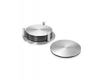 Coaster Round With Stand SS202 Stainless Steel 3.25 Inch