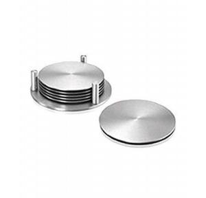 Coaster Round With Stand SS202 Stainless Steel 3.25 Inch