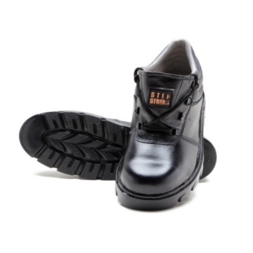 Step Strong High Ankle Black Steel Toe Safety Shoe, Size: 6