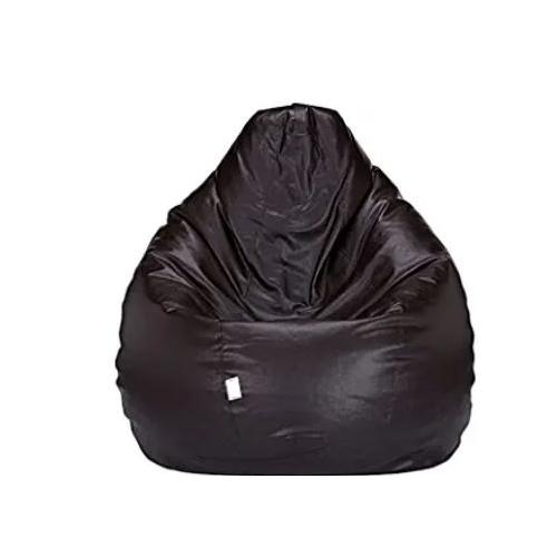 Faux Leather Bean Bag Filled With Beans, Calor - Brown, Size XL