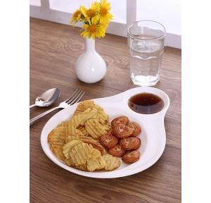 Clay Craft Chip and Dip Platter Ceramic 1 Piece Platter Thickness: 20cm Ceramic 9L x 9W cm White