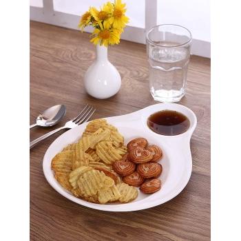 Clay Craft Chip and Dip Platter Ceramic 1 Piece Platter Thickness: 20cm Ceramic 9L x 9W cm White