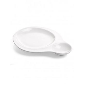 Clay Craft Chip and Dip Platter Ceramic 1 Piece Platter Thickness: 20cm Ceramic 9L x 9W cm White