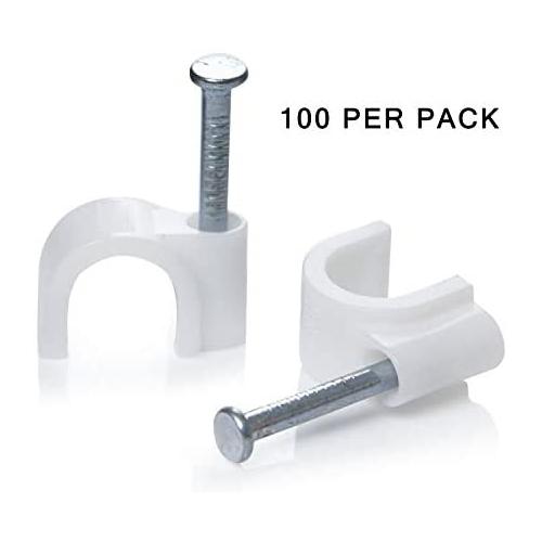 Cable Wire Clips U Clamp Round Pack of 100