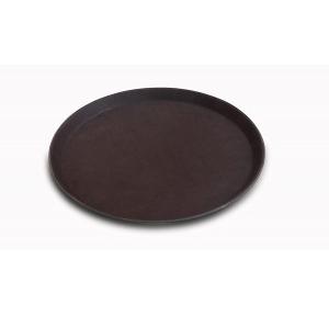 Anti-Skid Black Round Salver Tray Fibre 16 Inch