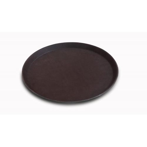 Anti-Skid Black Round Salver Tray Fibre 16 Inch