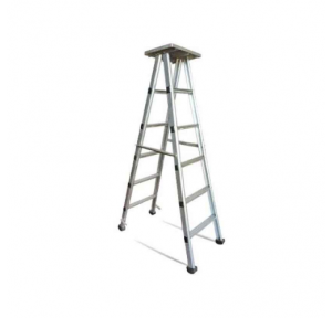 SJ Dual Side Ladder 6 step with platform, Weight Capacity - 150Kg (Heavy Duty) Aluminum 7 Ft