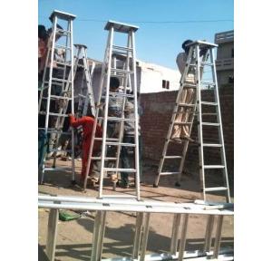 SJ Dual Side Ladder 7 step with platform, Weight Capacity - 200Kg (Heavy Duty) Aluminum 8 Ft