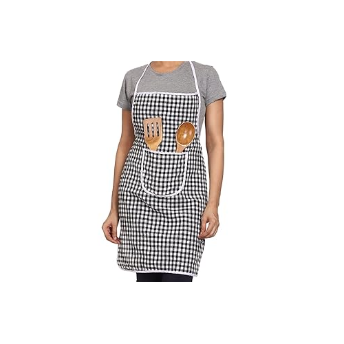 Apron Checkered Cotton Fabric Standard Size