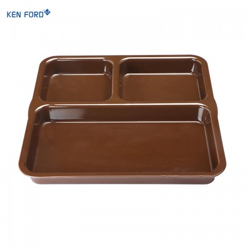 Kenford Tray DCT 0909 (PC) 3 Compartment Square Brown Polycarbonate 9 X 9 Inch