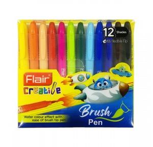 Flair Creative Brush Pen With Flexible Tip 12 Bright Shades