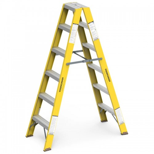 Youngman  Double Sided Self Supporting 8 Step Ladder 8324 without Platform Weight Capacity 150 Kg (Fiberglass) FRP 2.43 m