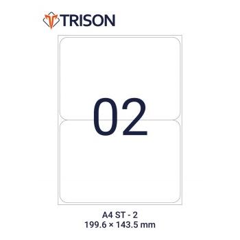 Trison Self-Adhesive Labels ST-02 A4 Size 199.6 x 143.5mm(100 Sheets)