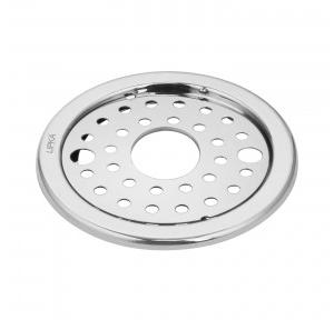 Floor Drain Jali SS Plain 4x4 Inch Round With Drain Pipe Cutout