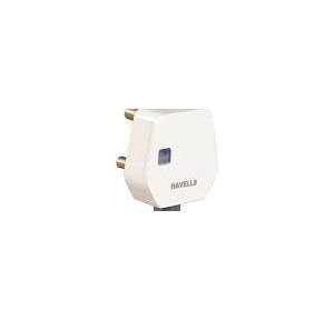 Havells Flat Plug Top AHLGWXW063 With Indicator White 3 Pin 6A