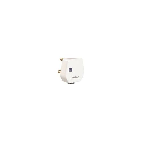 Havells Flat Plug Top AHLGWXW063 With Indicator White 3 Pin 6A