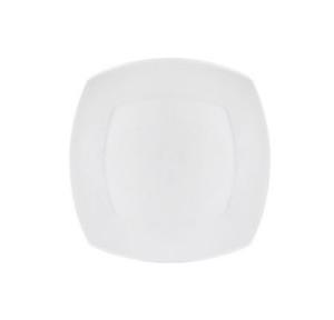 Clay Craft Plate Zen Square Shaped Solid White Quarter Ceramic 7 inch White