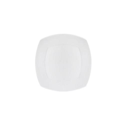 Clay Craft Plate Zen Square Shaped Solid White Quarter Ceramic 7 inch White