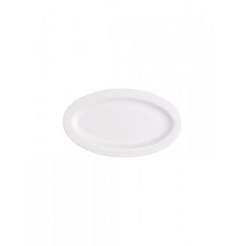 Clay Craft Platter Oval Shaped Ceramic 36x6 cm White