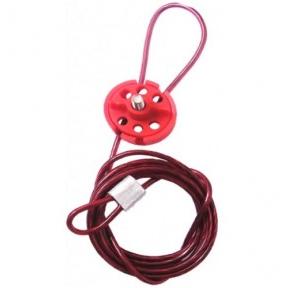 KRM Round Multipurpose Cable Lockout With Loop Red