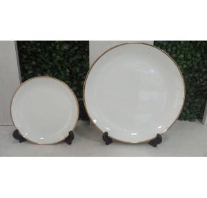 Clay Craft Dinner Plate Urmi Goldline Ceramic 10 inch White