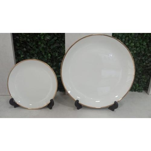 Clay Craft Dinner Plate Urmi Goldline Ceramic 10 inch White