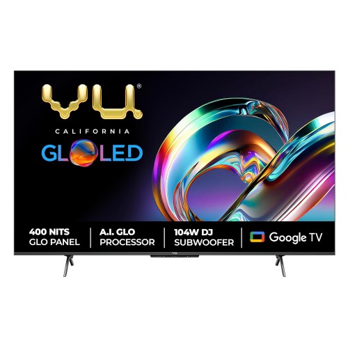 Vu Smart LED Google TV 164cm (65 Inch) GloLED Series 4K 65GloLED Built-in DJ Subwoofer With 4-Master + 1 Subwoofer With Wall Mount Kit