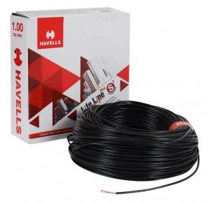 Havells Lifeline 1 Sqmm Single Core HRFR PVC Insulated Industrial Cable Black 90 Mtr