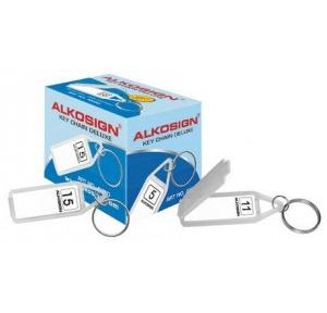 Alkosign Keychain With Name Tag Labels Pack of 20