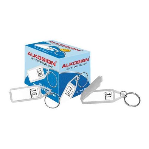 Alkosign Keychain With Name Tag Labels Pack of 20