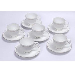 Cup & Saucer Set White Gold Line  Marvel Cup Bone China 140ml Pack of 12