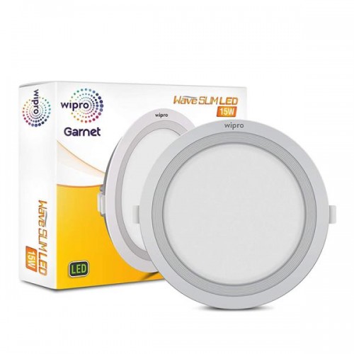 Wipro Polycarbonate Garnet Round Led Wave Panel Light DH11560 15W 6000K Cool White   1275lm