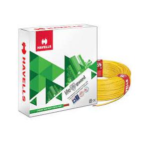 Havells Life Guard Single Core FR-LSH PVC Insulated Industrial Cables WHFFFNYL12X57 2.5 Sqmm 180 Mtr (Yellow)