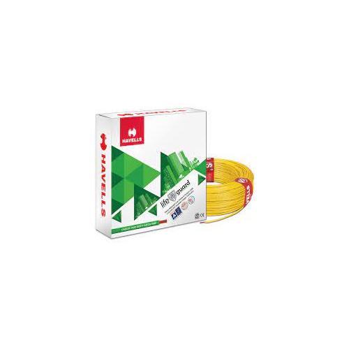 Havells Life Guard Single Core FR-LSH PVC Insulated Industrial Cables WHFFFNYL12X57 2.5 Sqmm 180 Mtr (Yellow)