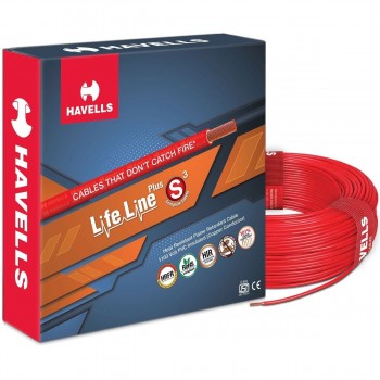 Havells Life Line Single Core FR PVC Insulated Industrial Cables WHFFDNRL12X57 2.5 Sqmm 180 Mtr (Red)