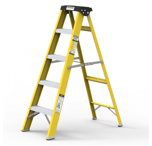 Youngman Single Side Ladder 12 Step  Yellow Foldable 8308, Capacity 150 Kg (A) Type FRP 12 Ft