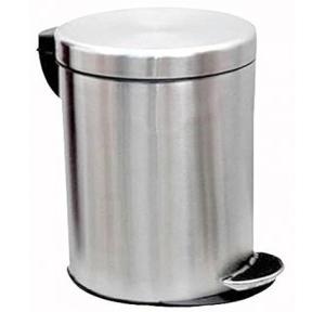 King International Pedal Dustbin with Lid And Bucket Plain SS202 12 Ltr 10X14 Inch