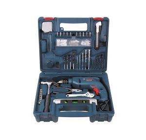 Bosch Professional GSB 500 RE Corded-Electric Drill Tool Set 10mm (Blue), 500 Watt (100 Pc Accessory Set)