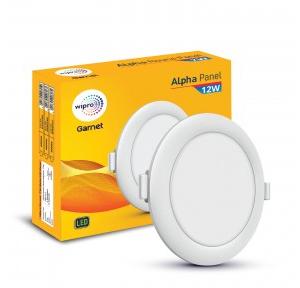 Wipro Garnet 12W Round LED Alpha Panel Cool White Down lighter 6500K