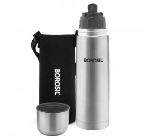 Borosil Stainless Steel Hydra Thermo Vacuum Insulated Flask Water Bottle 1000 ml Glass