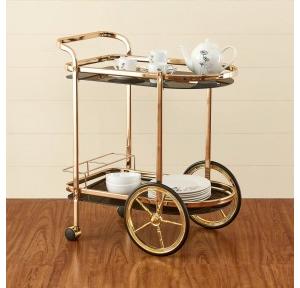 Zola Nautica Serving Trolley Gold, Material MS