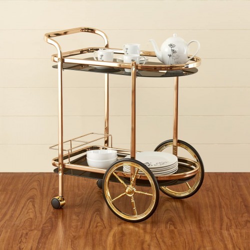 Zola Nautica Serving Trolley Gold, Material MS