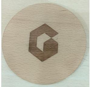 Coaster Steam Beech Round with Laser Print Thickness 3mm Wood 8cm