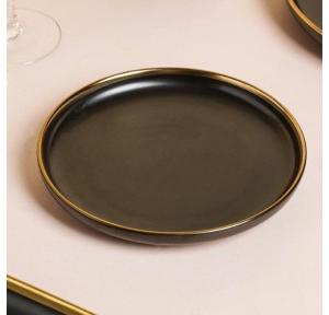 Nestasia Dinner Plate BN820CN55 Vera Ceramic Black & Gold 10 Inch