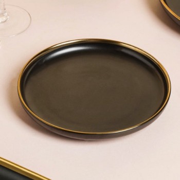 Nestasia Dinner Plate BN820CN55 Vera Ceramic Black & Gold 10 Inch