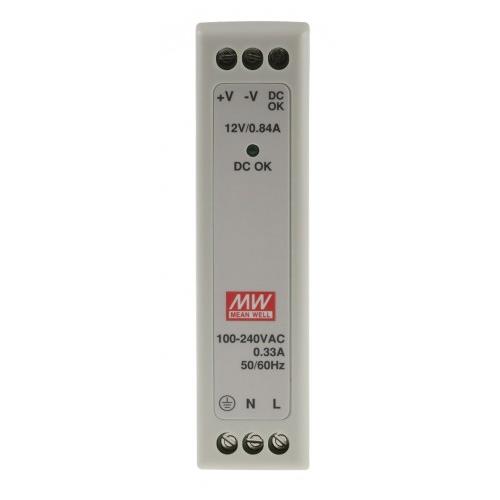 Mean Well  DIN Rail Power Supply 12V 0.84A MDR-10-12 AC to DC