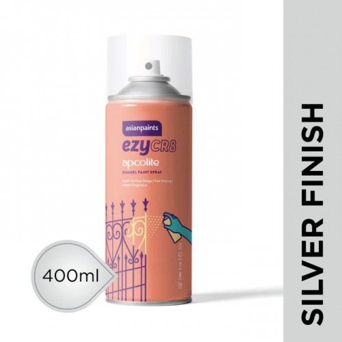 Asian Paints Apcolite Enamel Paint EZYCR8 Spray 400ml Silver