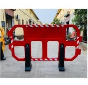 Nilkamal Perforated Barricade Fences Red Dimensions: 2020x400x1265mm Model: RMBPF20041000 With Sand Fillable Barricade Stand Dimensions: 400x150x735mm Model: RMBFS4020735