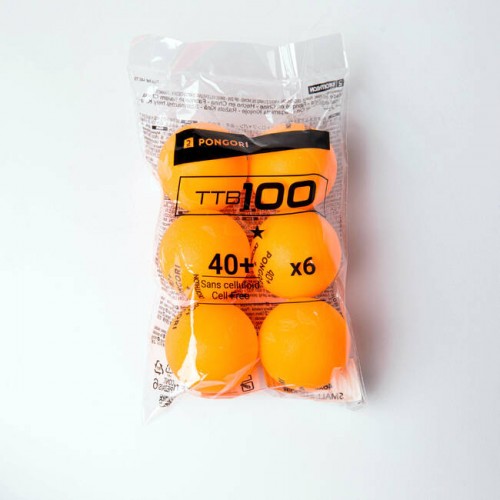 Pongori Table Tennis Ball TTB 100 1x40 Plus Pack of 6